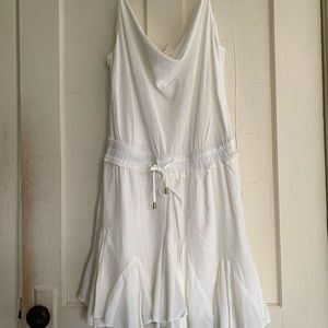 NWT White Cowl Neck Romper Sz L